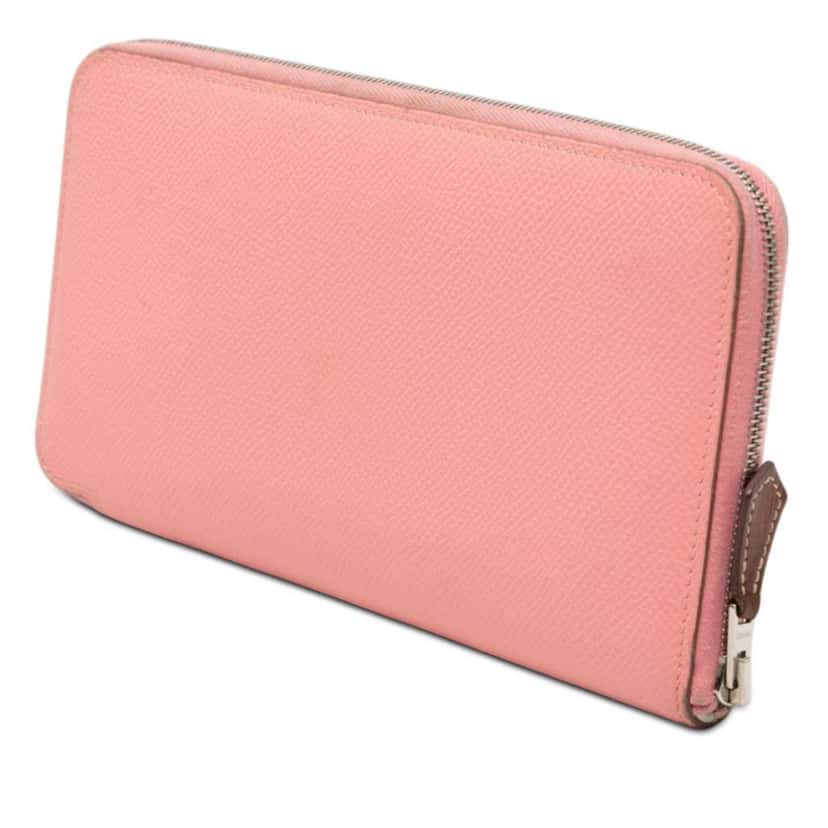 Hermès Epsom Silk'In Classique Long Wallet Pink Leather Good condition - Back View