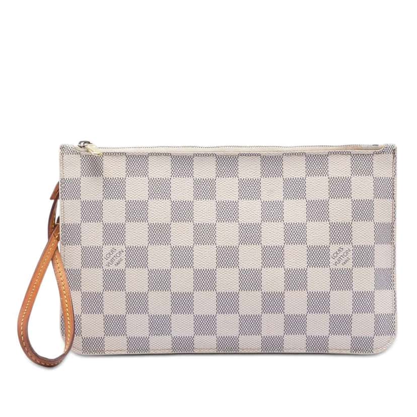 Louis Vuitton Damier Azur Neverfull MM Pouch White Very good condition - Front View