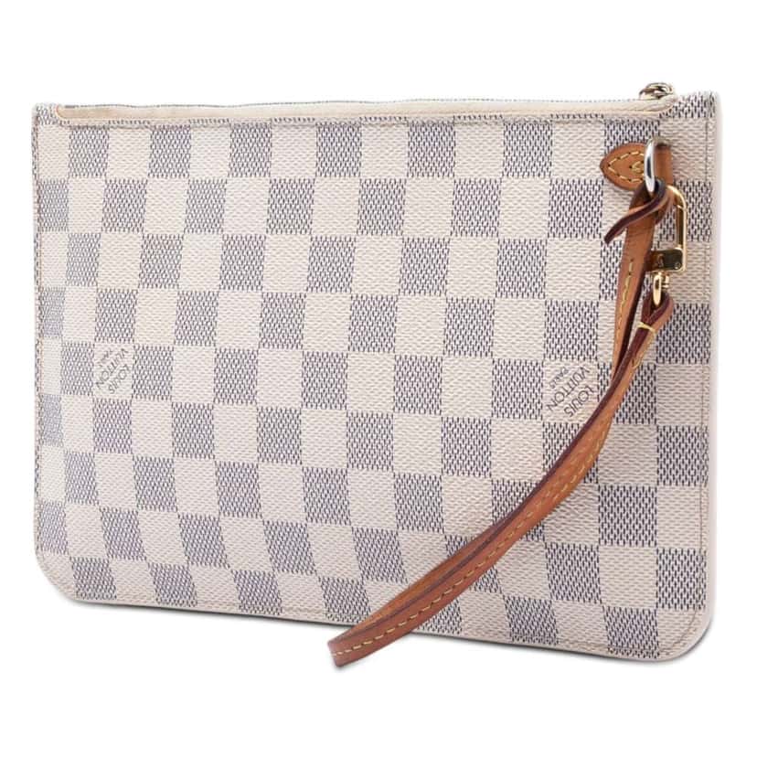 Louis Vuitton Damier Azur Neverfull MM Pouch White Very good condition - Back View