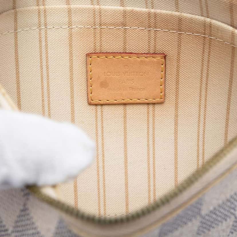 Louis Vuitton Damier Azur Neverfull MM Pouch White Very good condition - Box View