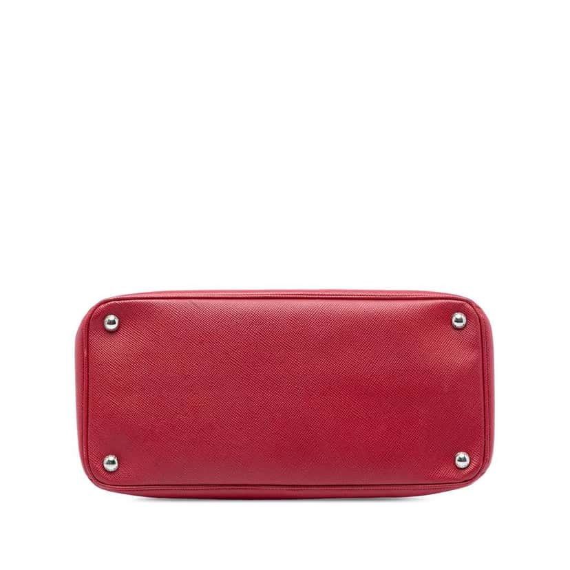 Prada Saffiano Cuir Turnlock Twin Satchel Red Leather Good condition - Inside View
