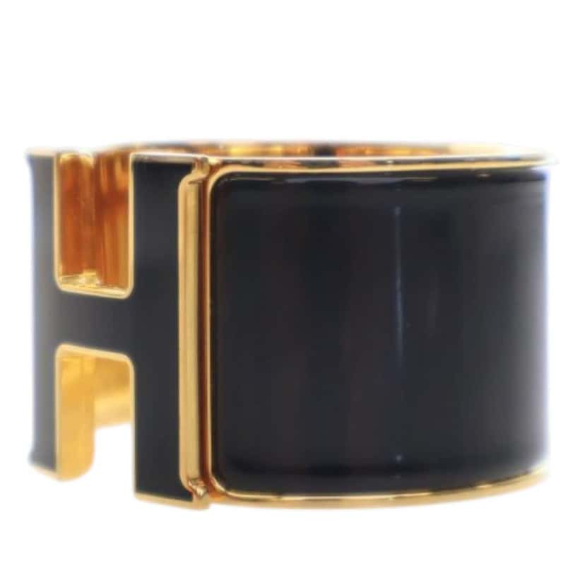 Hermès Extra Wide Enamel  Clic Clac H Bracelet PM Black Good condition - Inside View