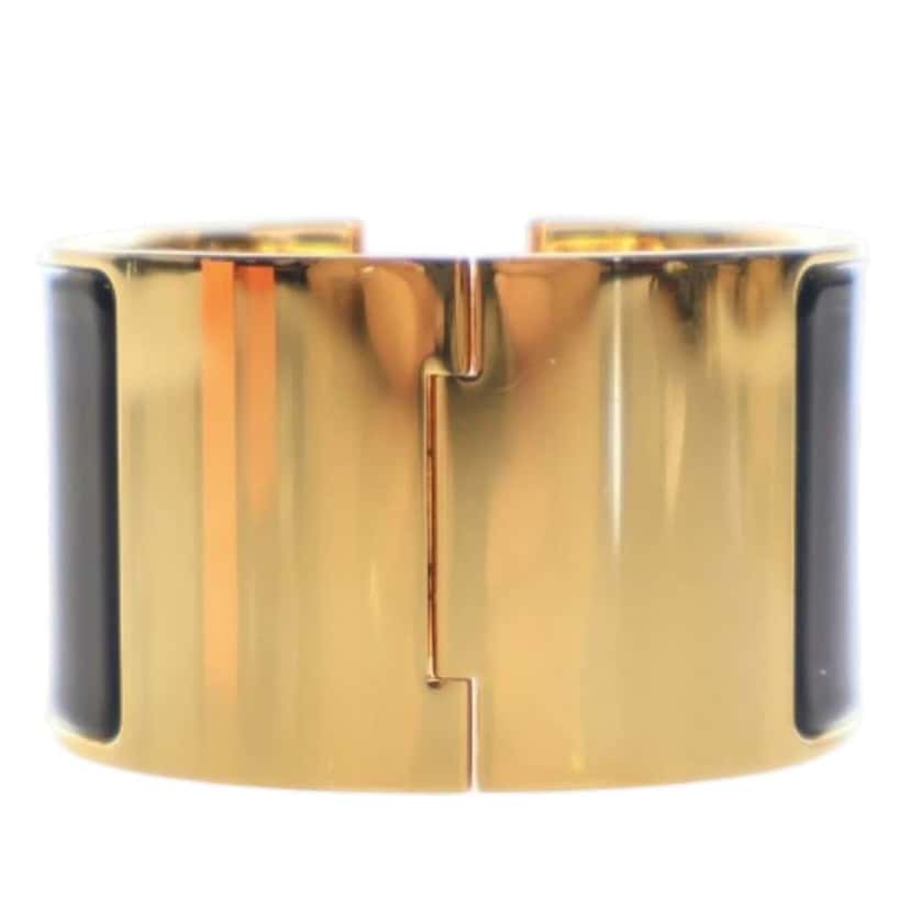 Hermès Extra Wide Enamel  Clic Clac H Bracelet PM Black Good condition - Model View