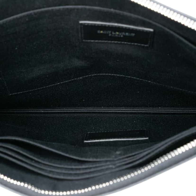 Saint Laurent Leather Monogram Ipad Case Black Leather Good condition - Model View