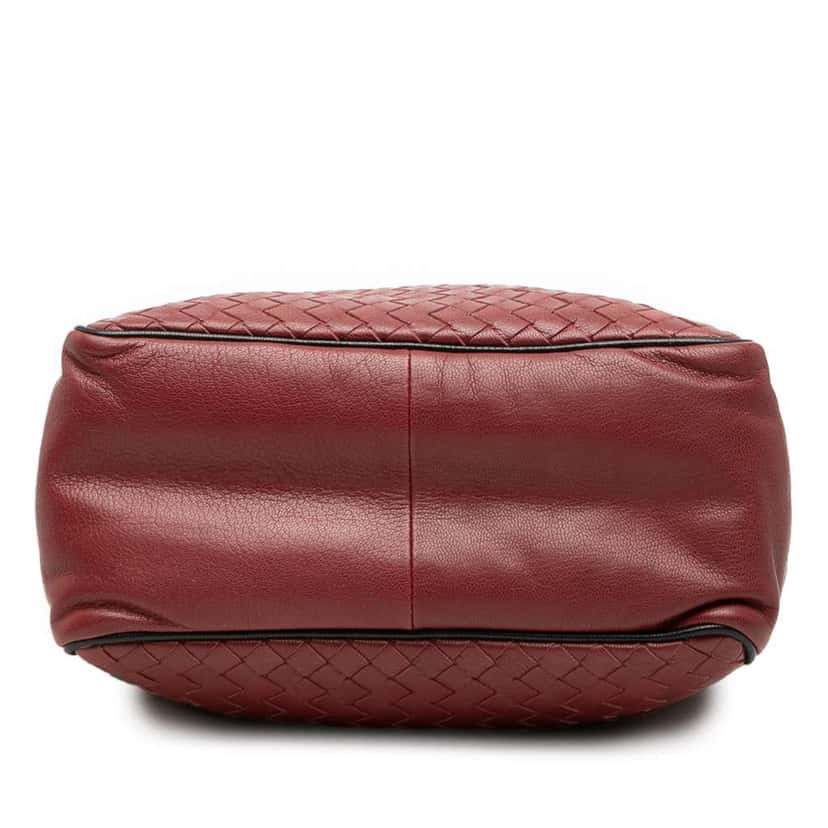 Bottega Veneta Bicolor Nappa Intrecciato Vertical Convertible Satchel Red Leather Good condition - Inside View
