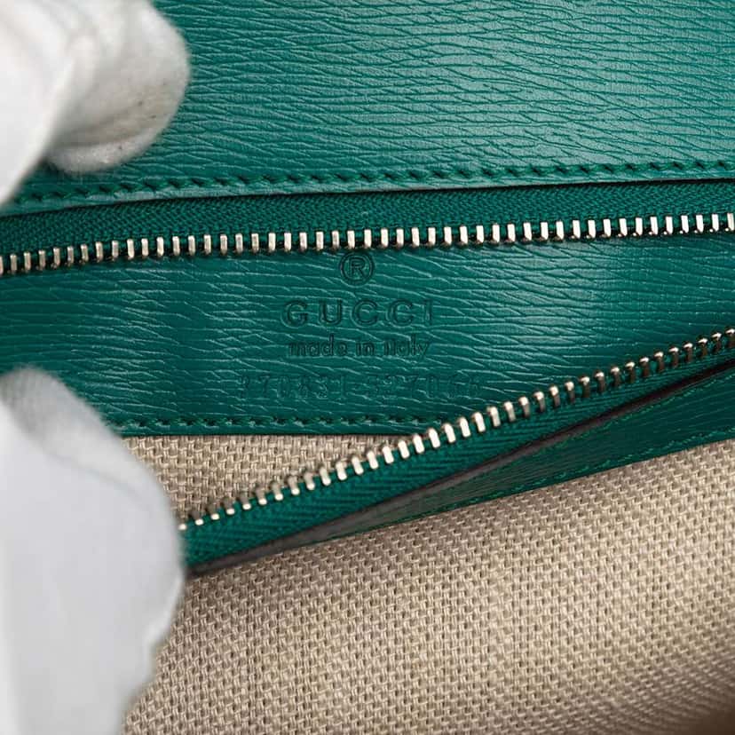 Gucci Small Calfskin Bamboo Daily Blooms Satchel Green Leather Fair condition - Box View
