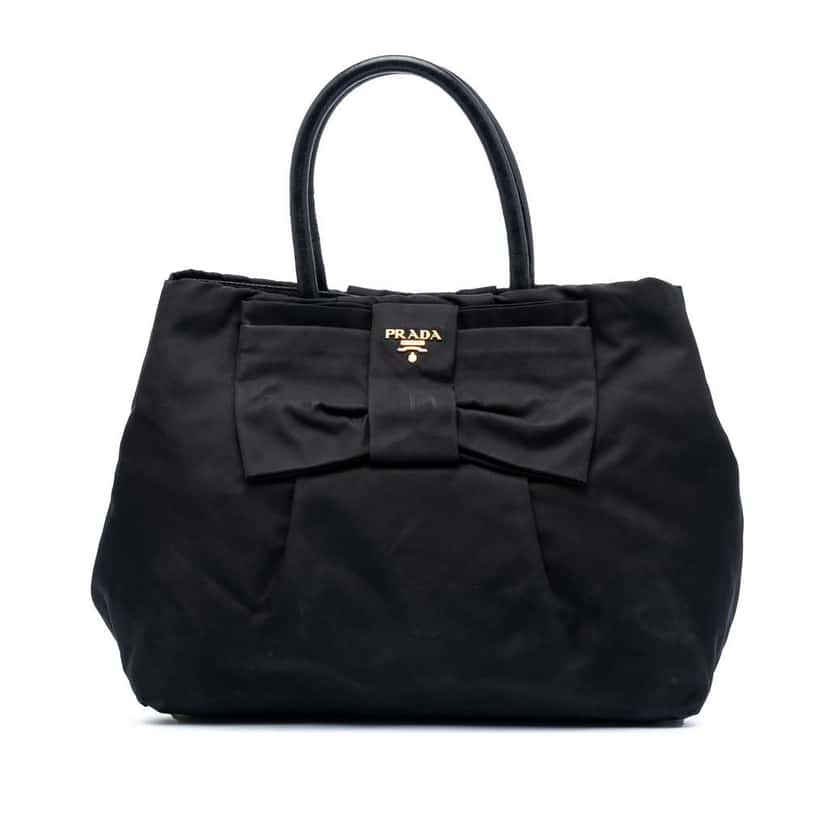 Prada Tessuto Fiocco Bow Tote Black Good condition - Front View