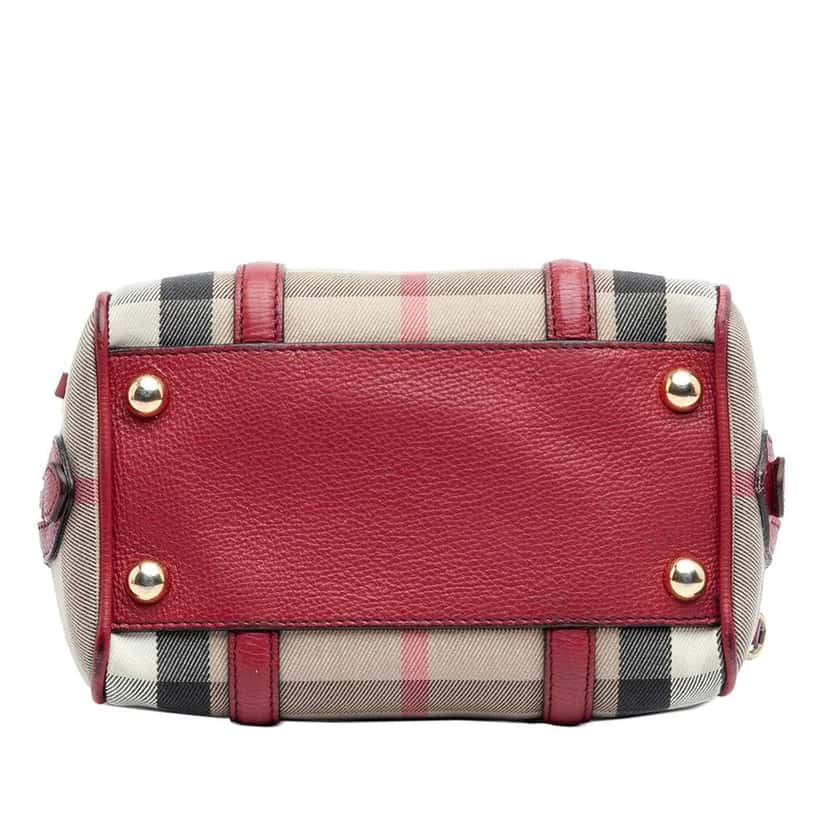 Burberry Small House Check Canvas Alchester Bowling Bag Beige Good condition - Inside View