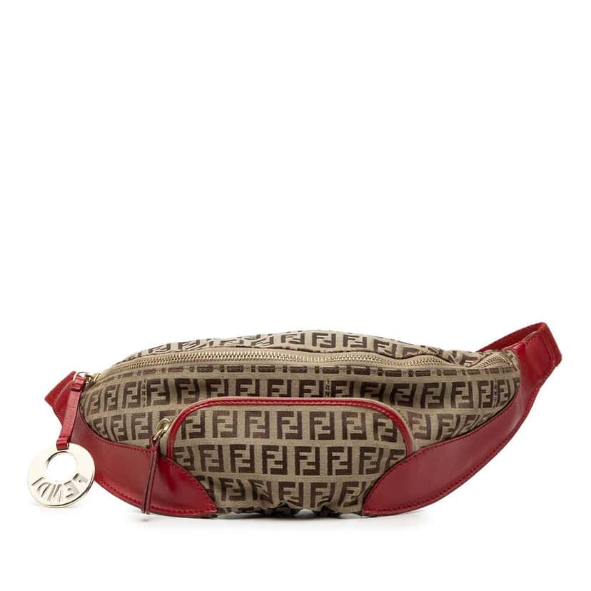 Fendi Zucchino Canvas Belt Bag Beige Fair condition - Front View