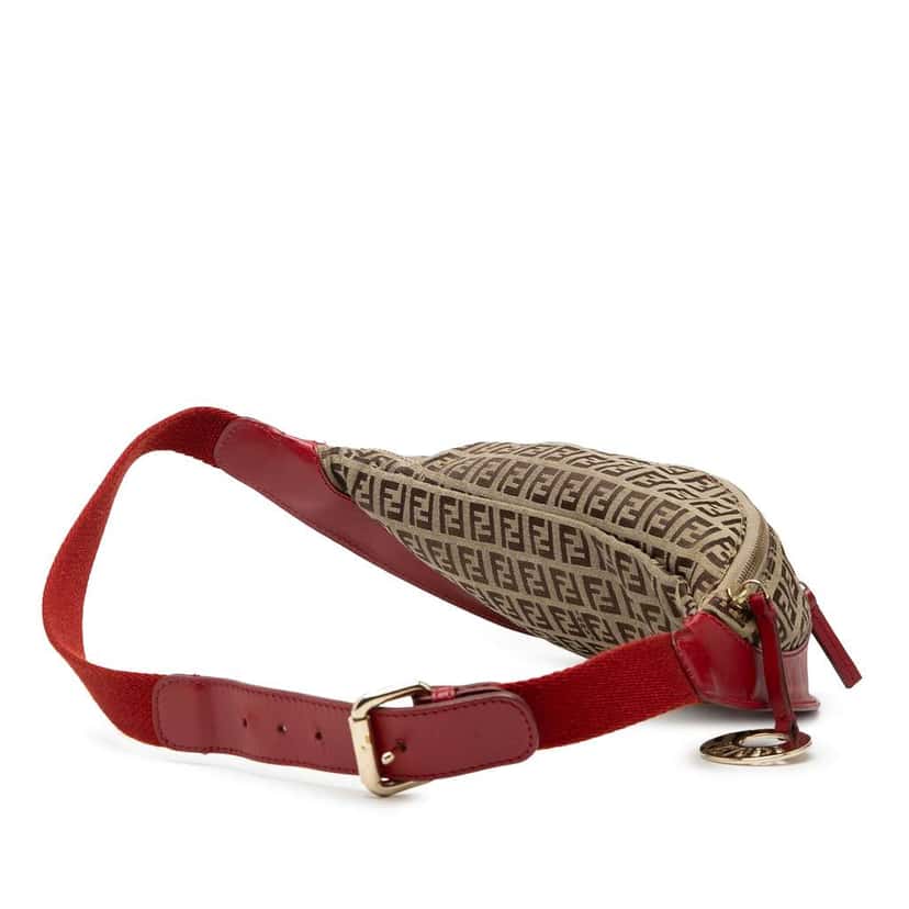 Fendi Zucchino Canvas Belt Bag Beige Fair condition - Back View