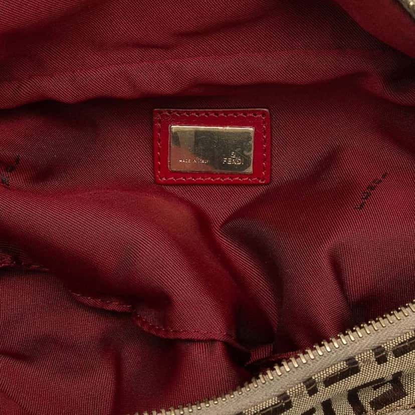 Fendi Zucchino Canvas Belt Bag Beige Fair condition - Model View