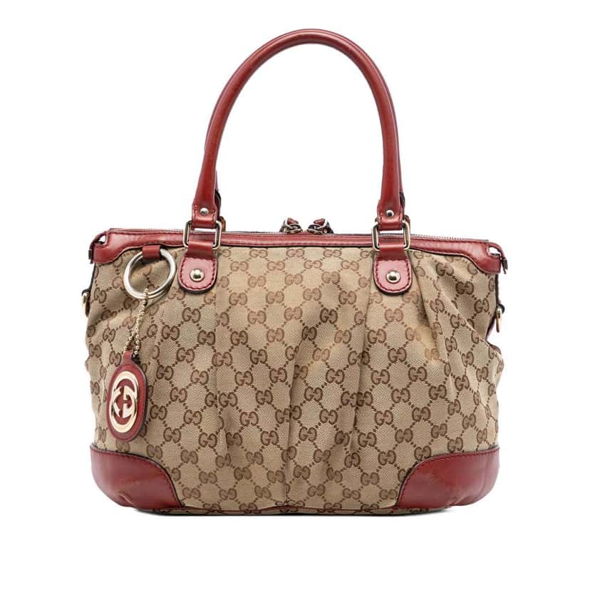 Gucci GG Canvas Sukey Satchel Beige Good condition - Front View
