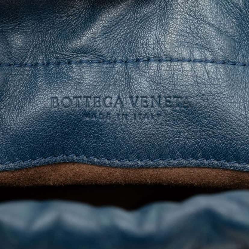 Bottega Veneta Nappa Intrecciato Bucket Blue Leather Good condition - Box View