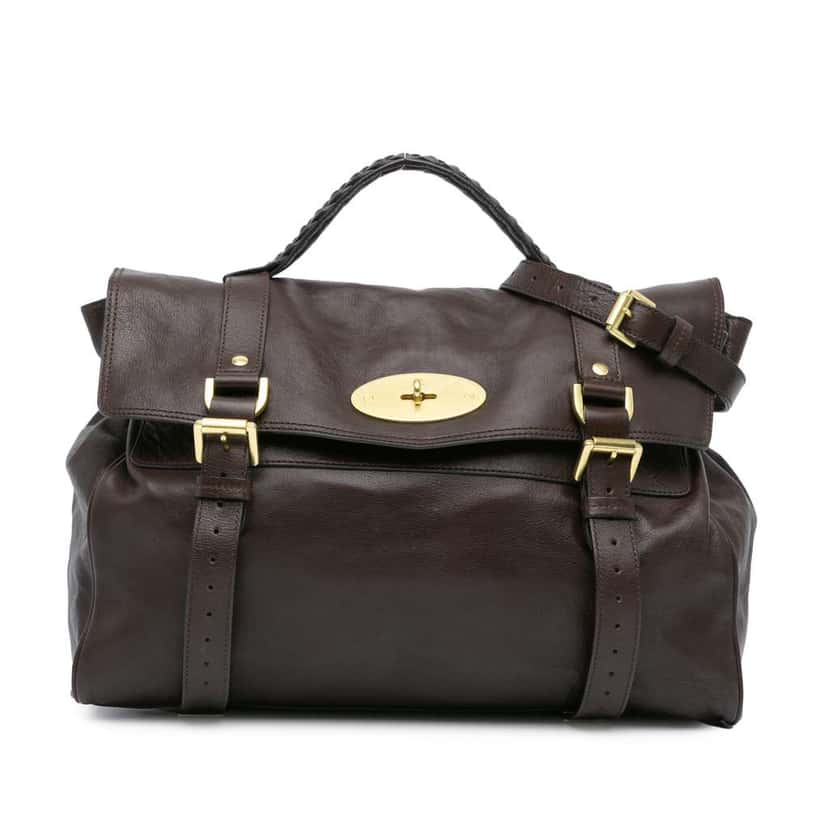 Mulberry Calfskin Alexa Satchel Brown Leather Good condition - Front View