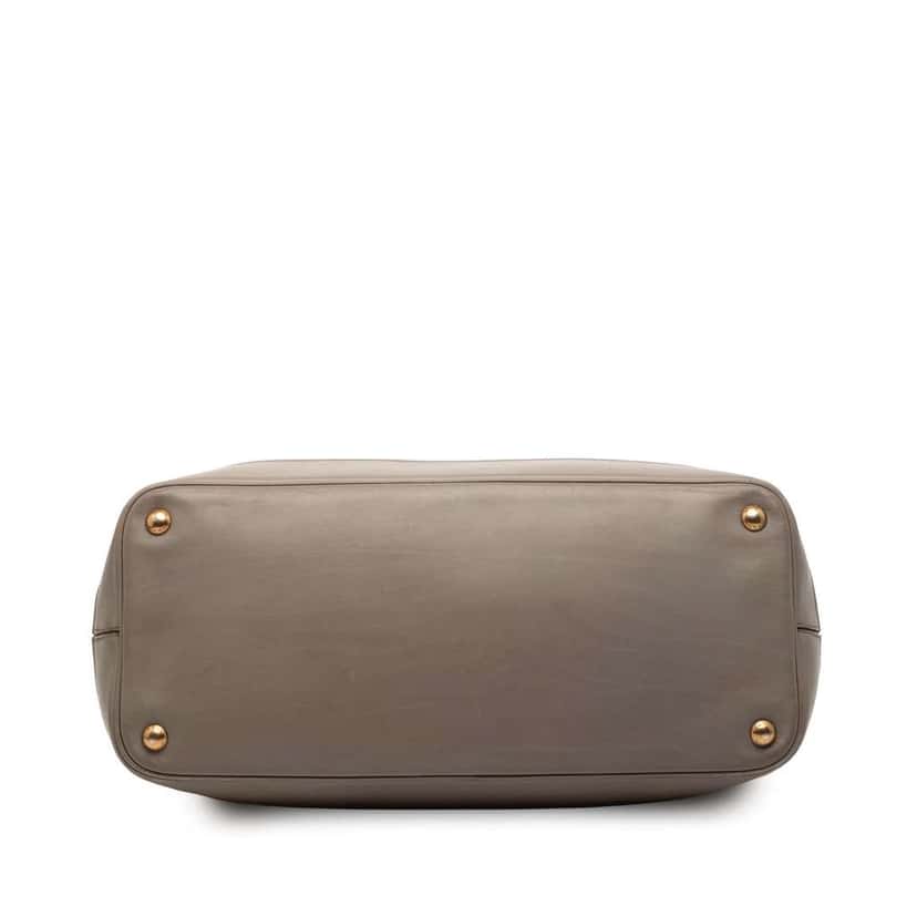 Prada Large City Calf Double Handle Shopping Tote Grey Leather Good condition - Inside View