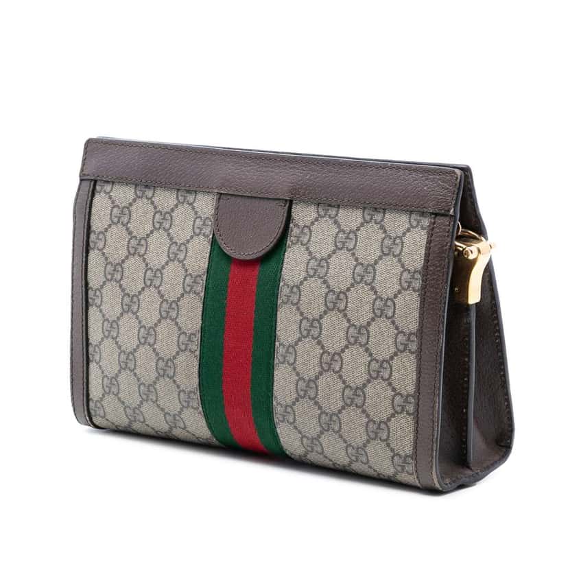 Gucci Small GG Supreme Web Ophidia Chain Crossbody Beige Good condition - Back View