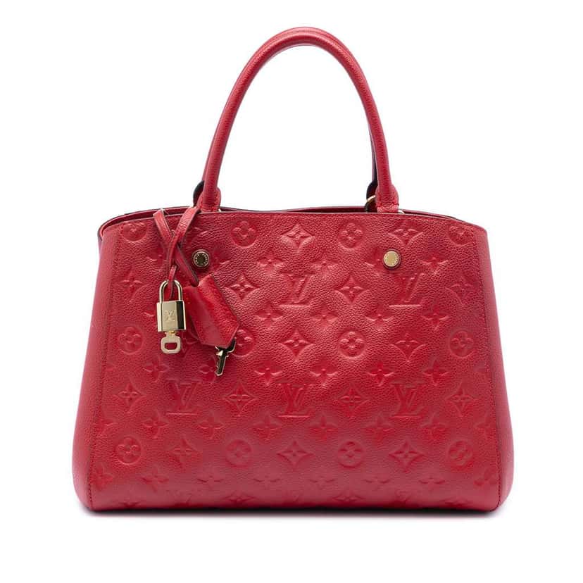 Louis Vuitton Monogram Empreinte Montaigne MM Red Leather Good condition - Front View