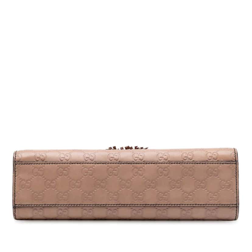 Gucci Medium Guccissima Emily Shoulder Bag Brown Leather Good condition - Inside View