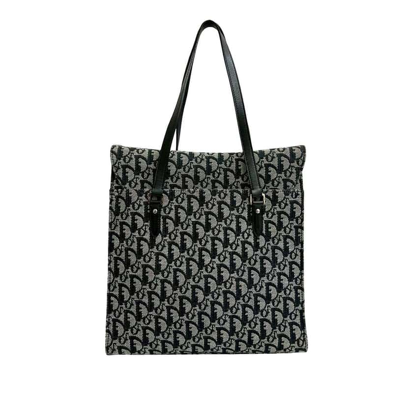 Dior Diorissimo Trotter Canvas Saddle Tote Black Canvas Good condition - Back View