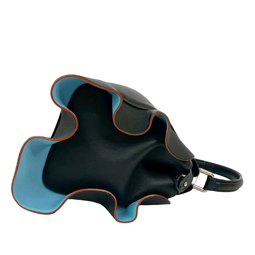 Fendi Mini Bicolor Nappa Waves Peekaboo Iconic Satchel Black Leather Good condition - Model View