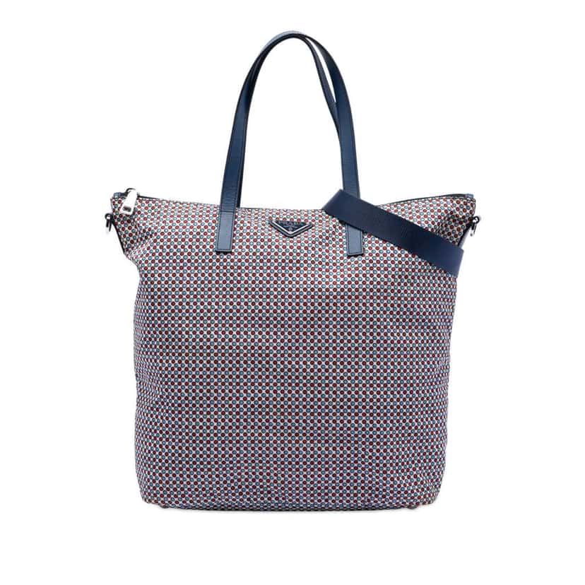 Prada Tessuto Stampato Satchel Blue Very good condition - Front View
