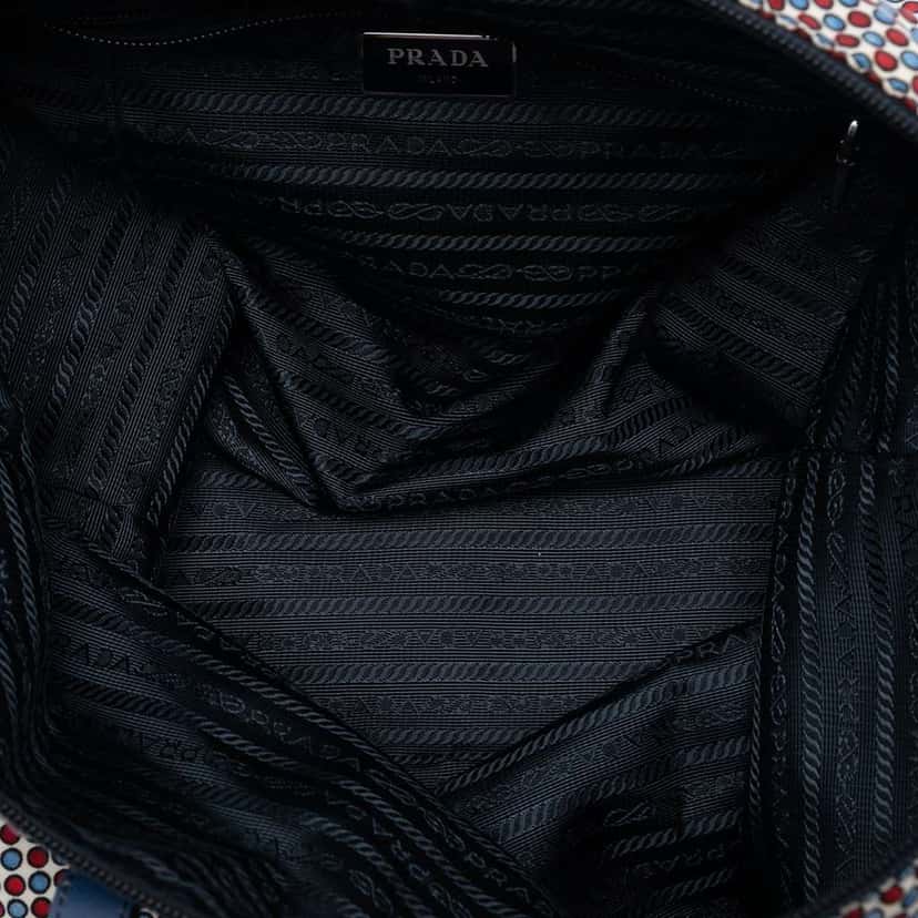 Prada Tessuto Stampato Satchel Blue Very good condition - Model View