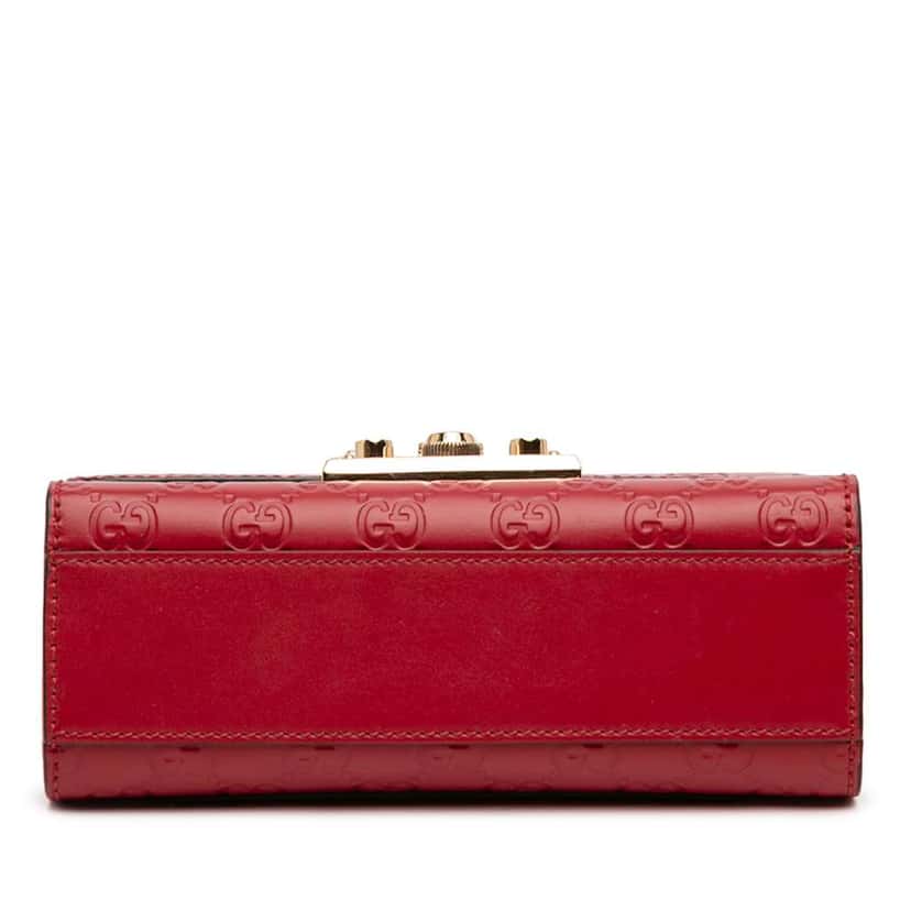 Gucci Small Guccissima Padlock Crossbody Red Leather Good condition - Inside View