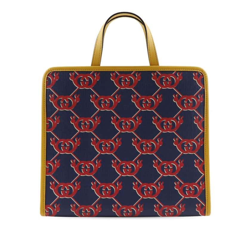 Gucci Interlocking G Coated Canvas Snail Childrens Tote Blue Canvas Good condition - Front View