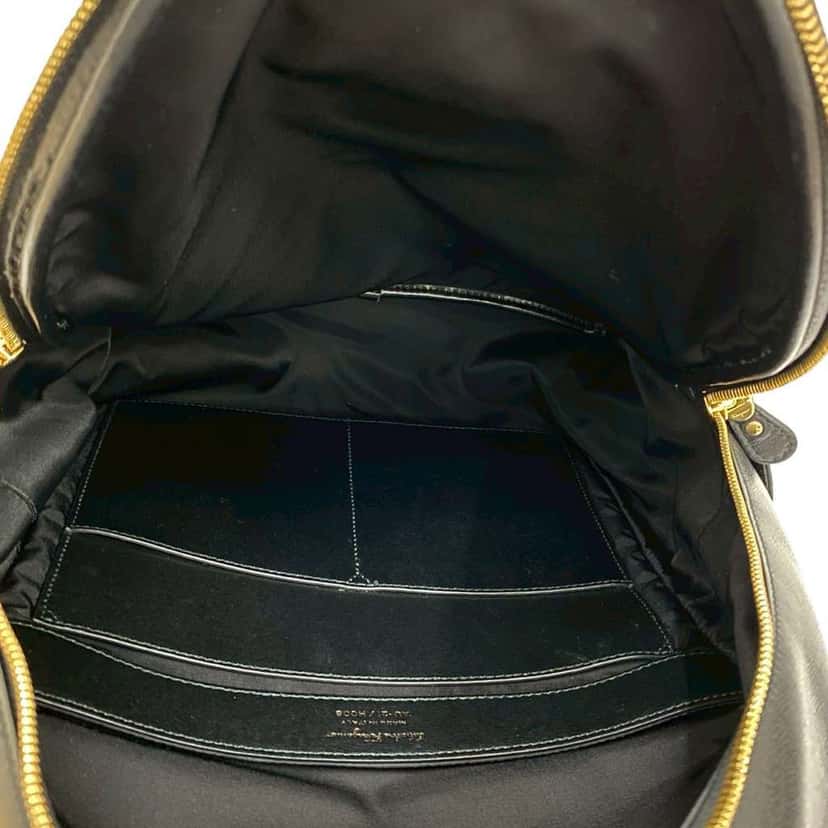 Salvatore Ferragamo Leather Gancini City Zip Backpack Black Leather Good condition - Inside View