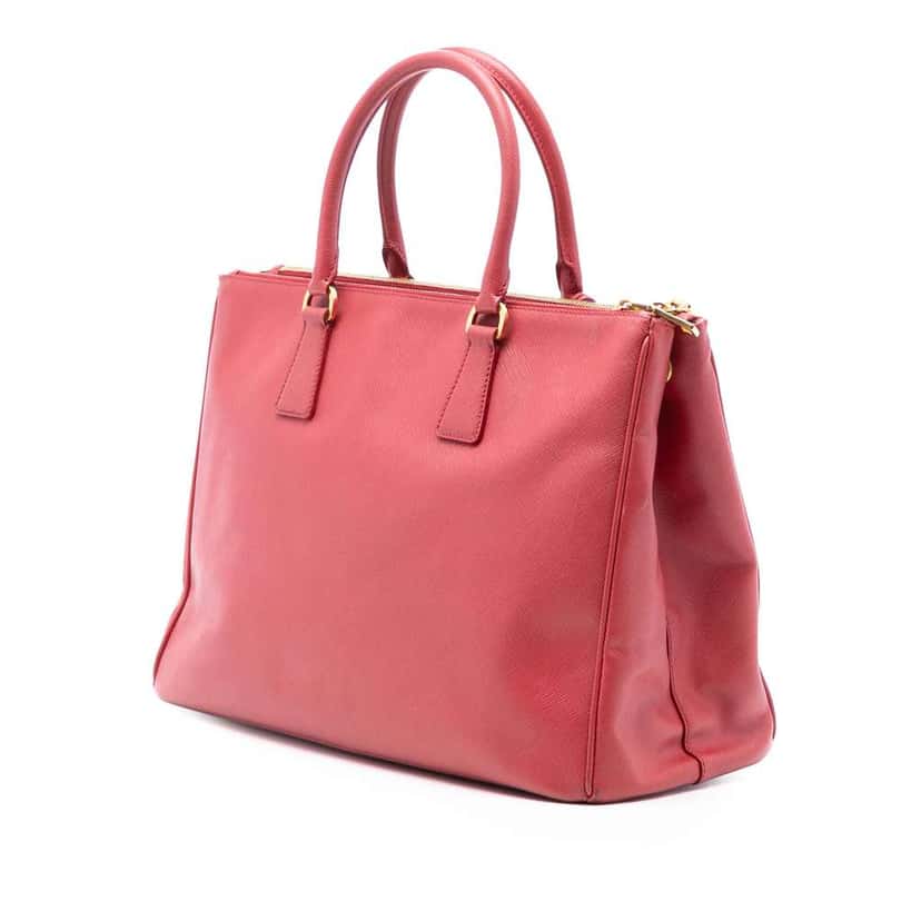 Prada Large Saffiano Lux Galleria Double Zip Satchel Red Leather Very good condition - Back View