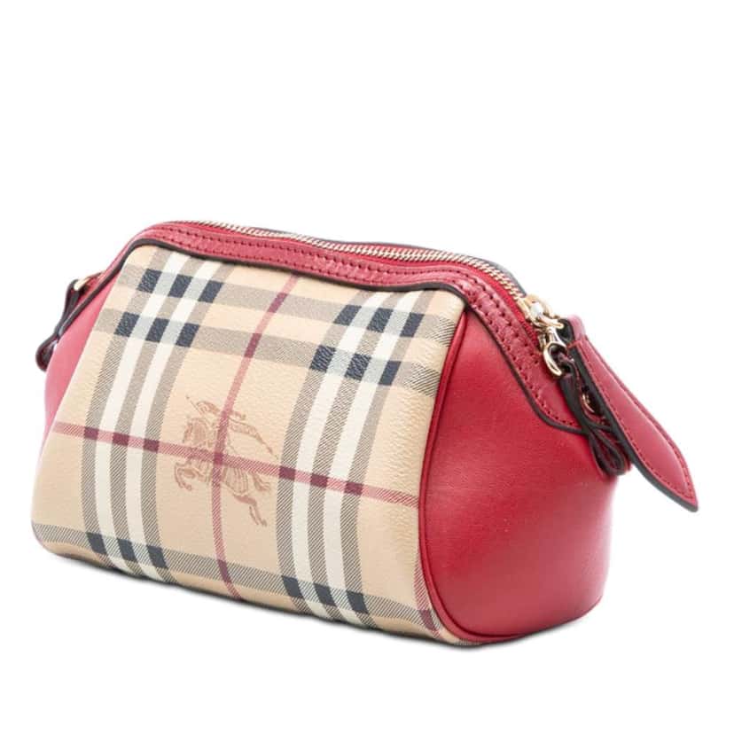 Burberry Mini Haymarket Check Coated Canvas Blaze Crossbody Beige Very good condition - Back View