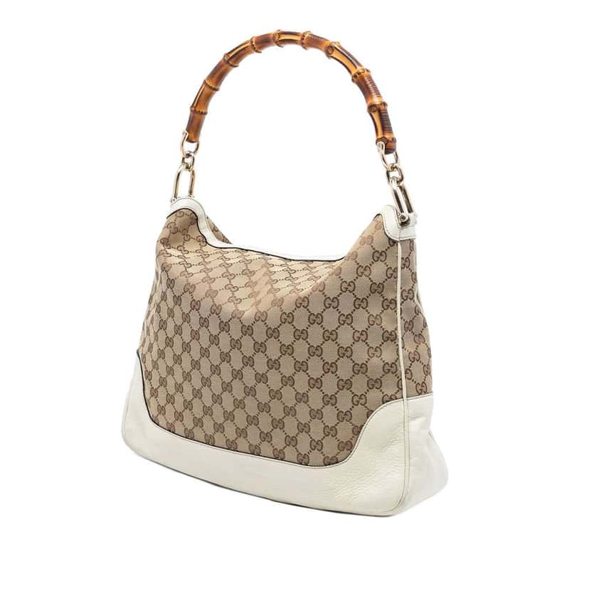 Gucci GG Canvas Bamboo Diana Satchel Beige Very good condition - Back View