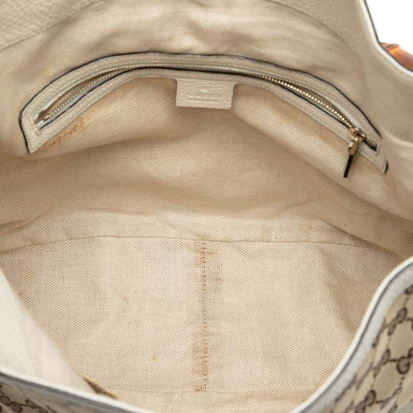 Gucci GG Canvas Bamboo Diana Satchel Beige Very good condition - Model View