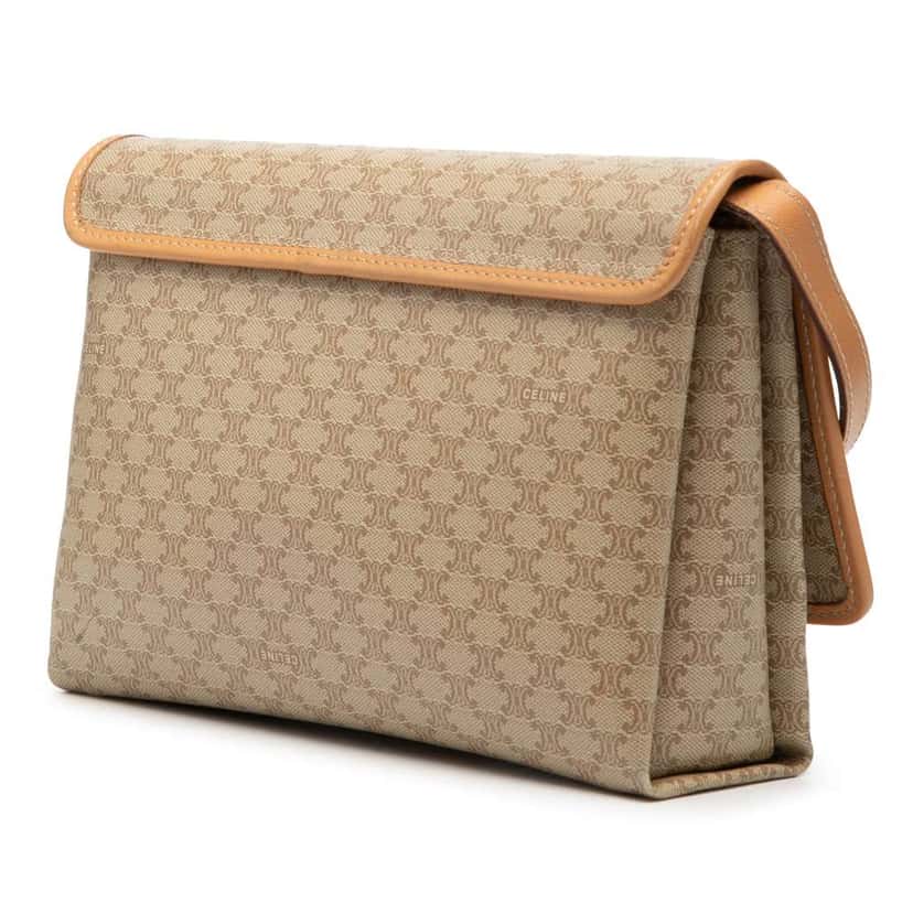 Celine Macadam Coated Canvas Crossbody Beige Very good condition - Back View