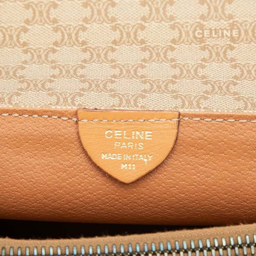 Celine Macadam Coated Canvas Crossbody Beige Very good condition - Box View