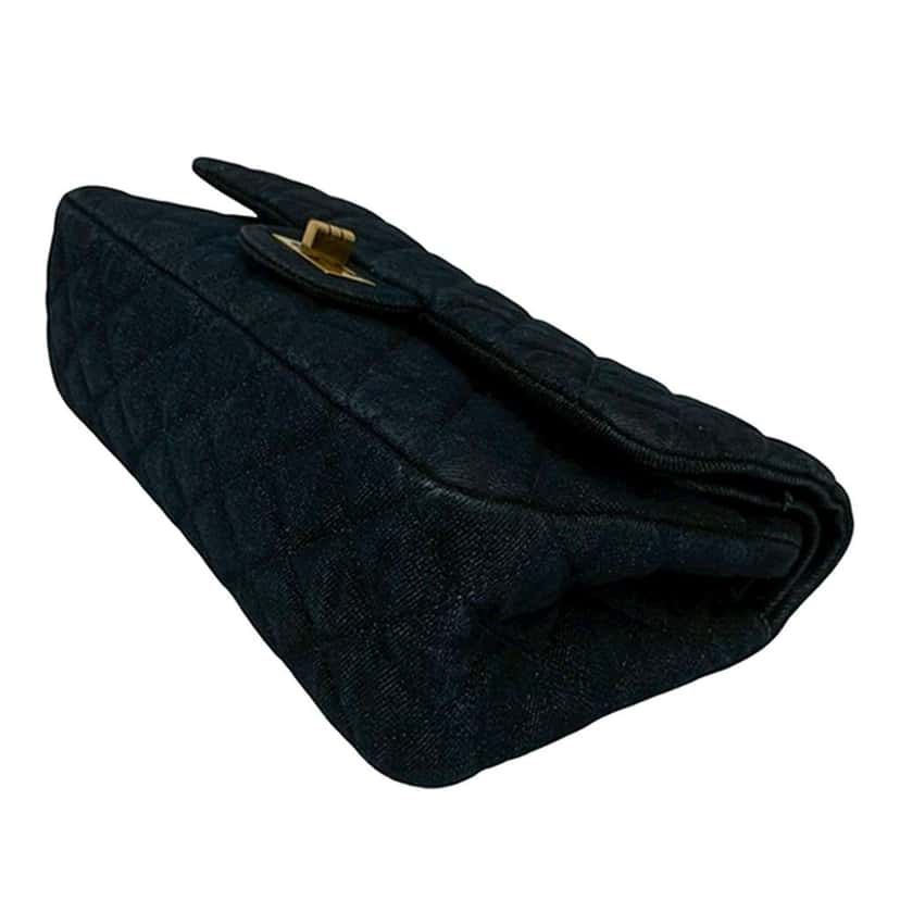 Chanel Quilted Denim Reissue 2.55 Double Flap 226 Blue Denim Good condition - Back View