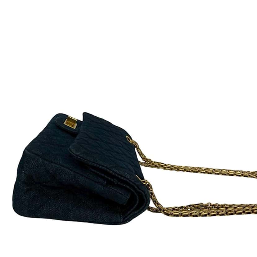 Chanel Quilted Denim Reissue 2.55 Double Flap 226 Blue Denim Good condition - Box View