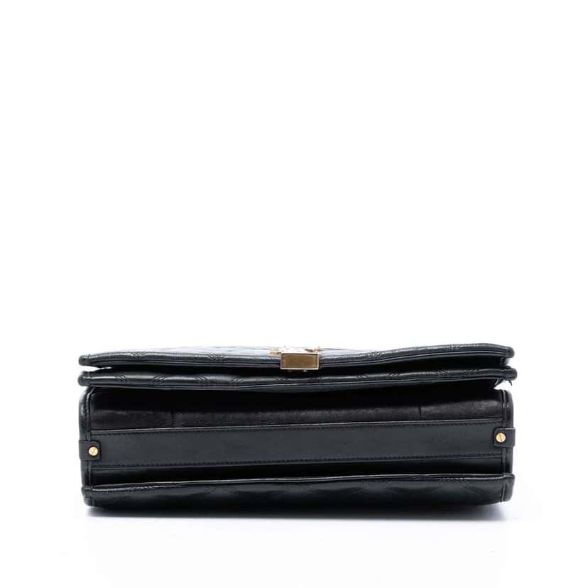 Saint Laurent Small Quilted Lambskin Becky Chain Shoulder Bag Black Leather Very good condition - Inside View