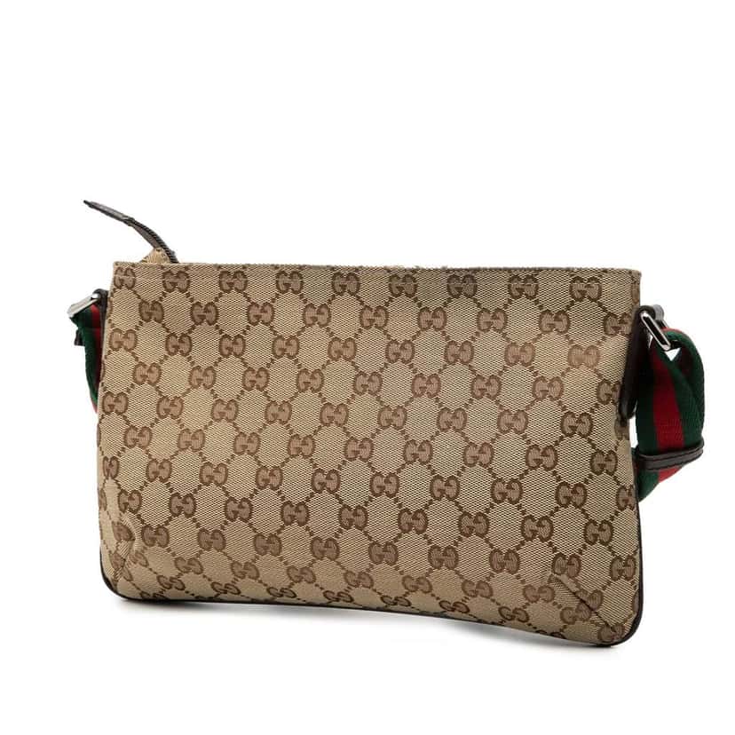 Gucci GG Canvas Web Crossbody Beige Very good condition - Back View