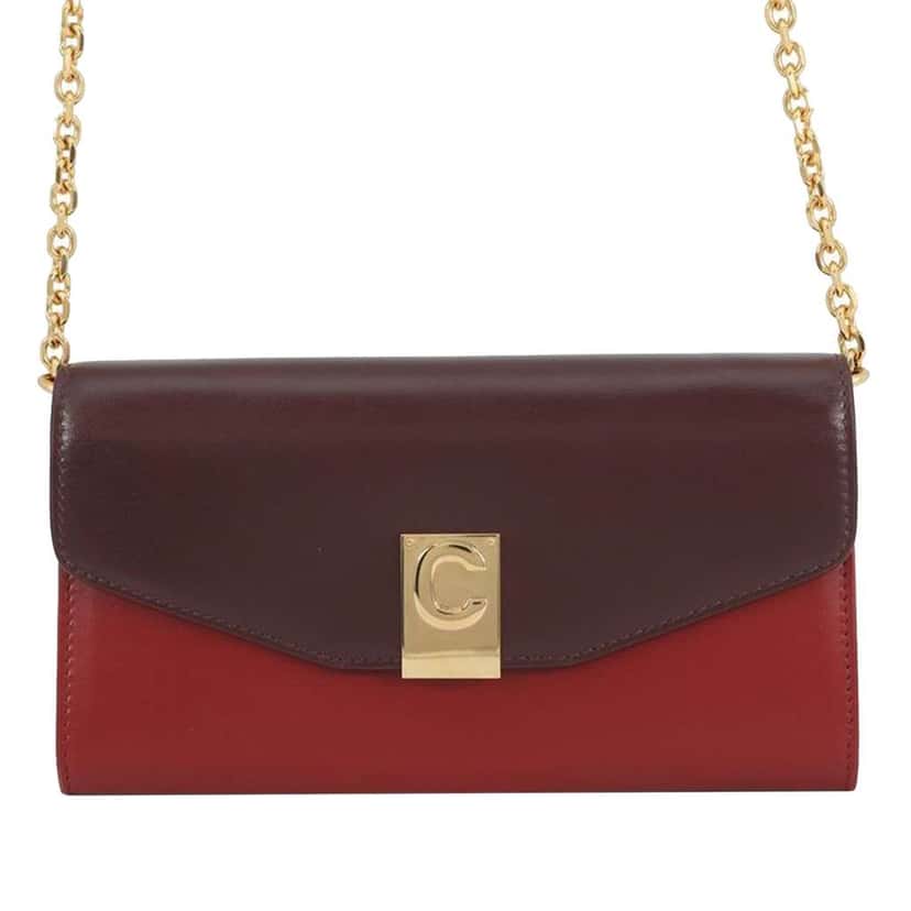 Celine Bicolor Leather C Bag Wallet On Chain Red Leather Very good condition - Front View