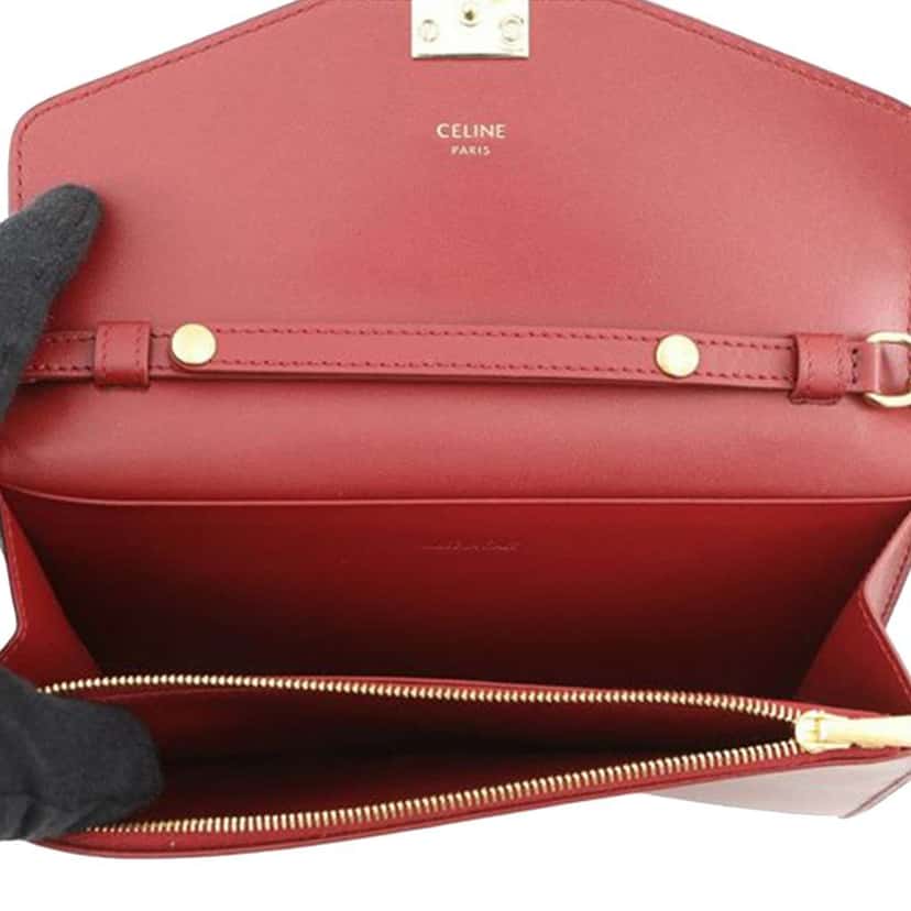 Celine Bicolor Leather C Bag Wallet On Chain Red Leather Very good condition - Model View