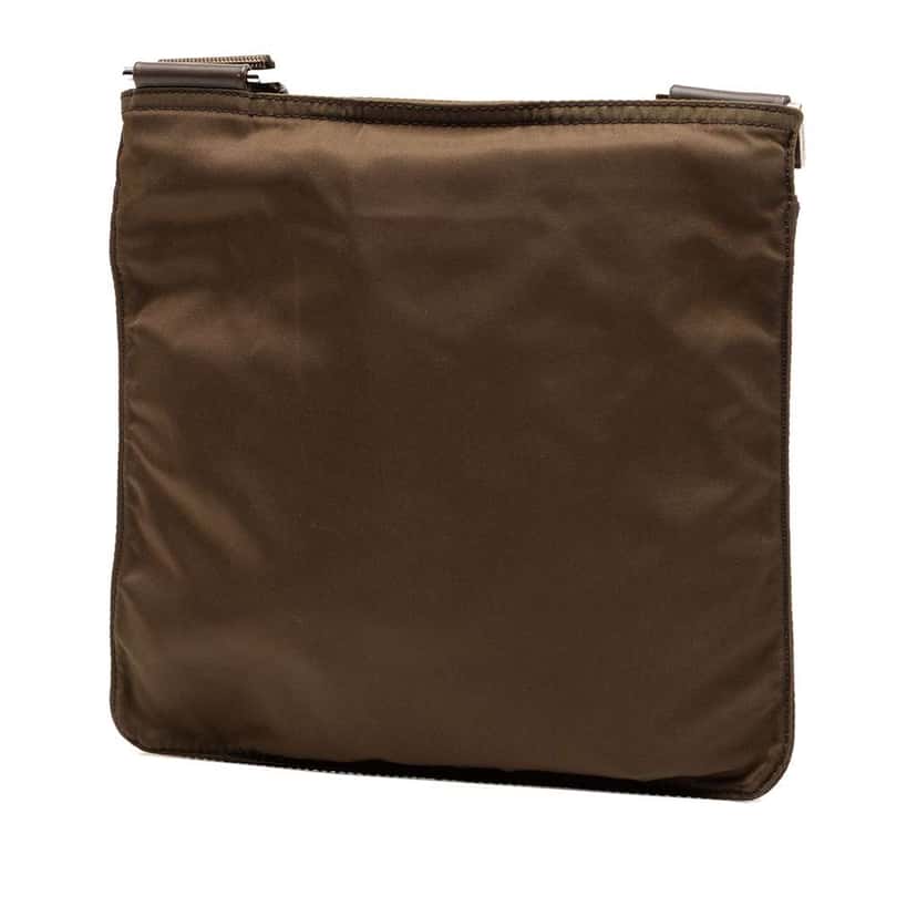 Prada Tessuto Zip Top Crossbody Brown Very good condition - Back View