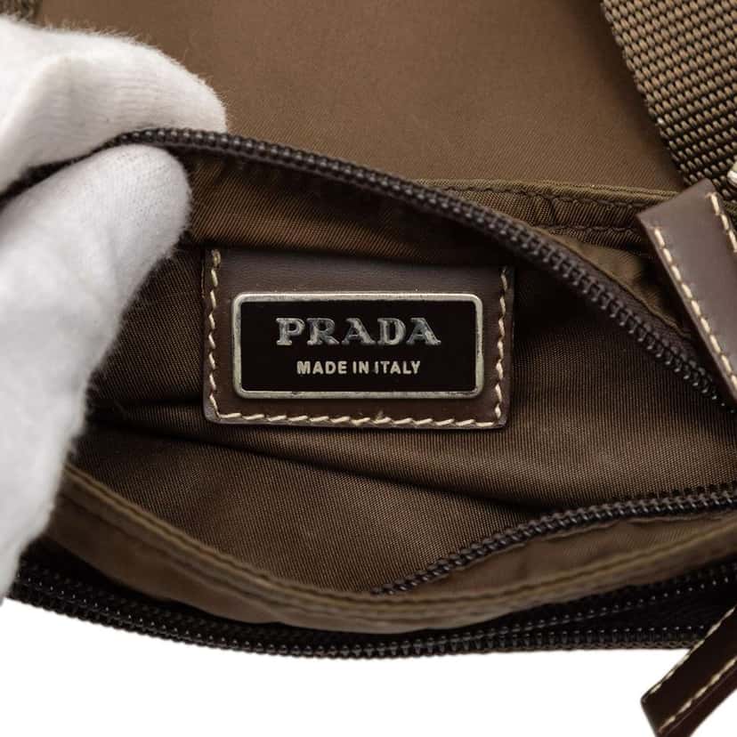 Prada Tessuto Zip Top Crossbody Brown Very good condition - Box View