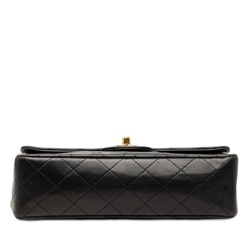 Chanel Small Classic Lambskin Double Flap Black Leather Very good condition - Inside View