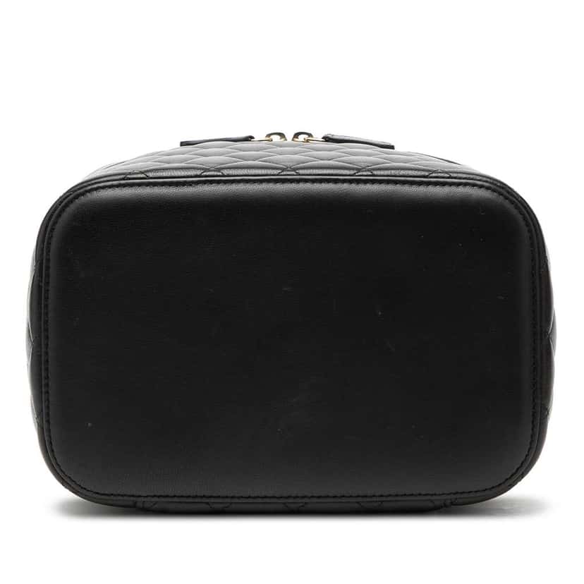 Chanel CC Quilted Lambskin Vanity Bag Black Leather Very good condition - Inside View