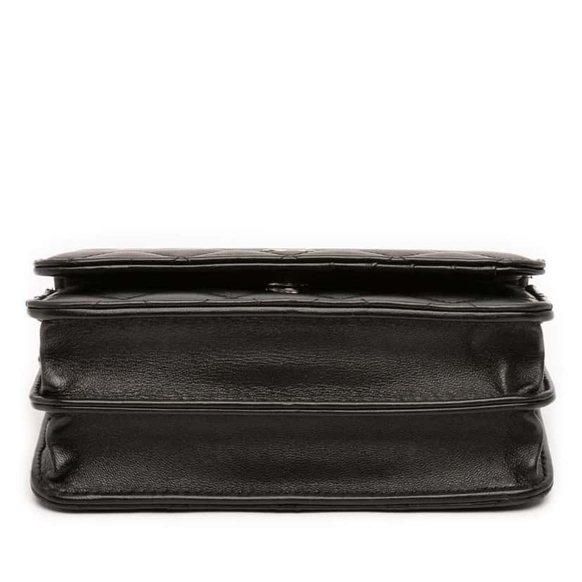 Chanel Mini CC Lambskin Wallet on Chain Black Leather Very good condition - Inside View