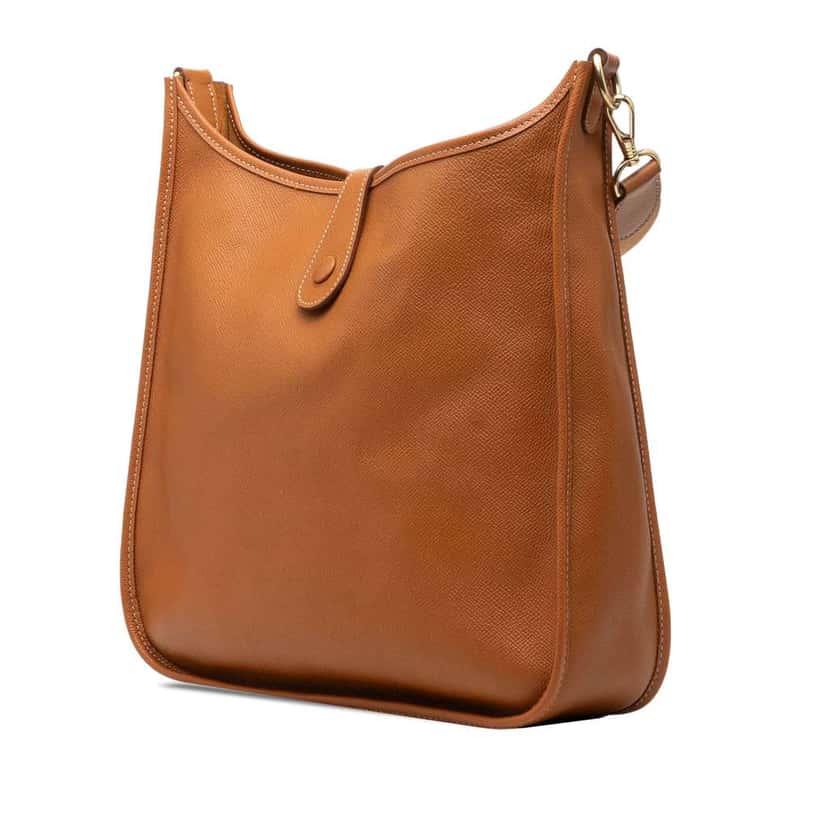 Hermès Courchevel Evelyne GM Brown Leather Good condition - Back View