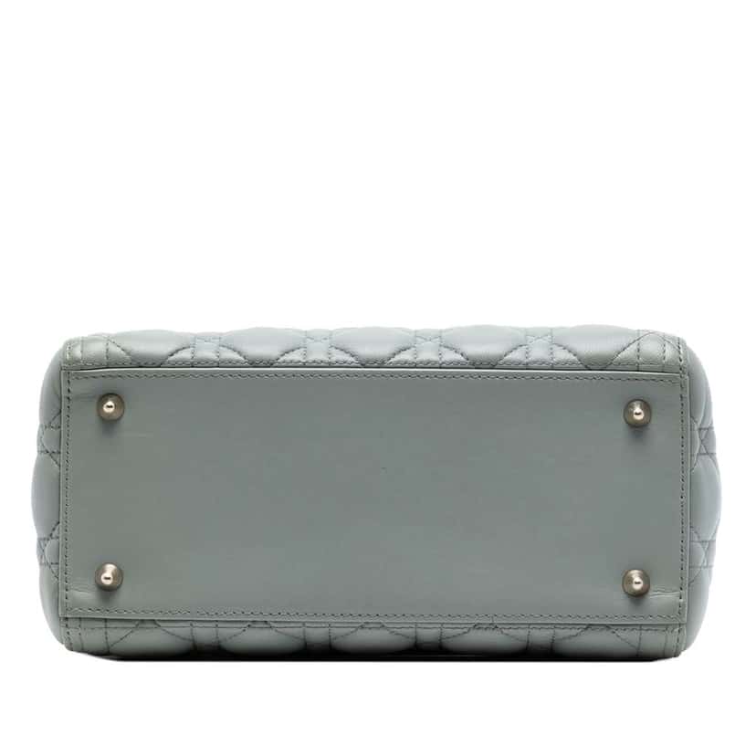 Dior Medium Lambskin Cannage Lady Dior Grey Leather Very good condition - Inside View