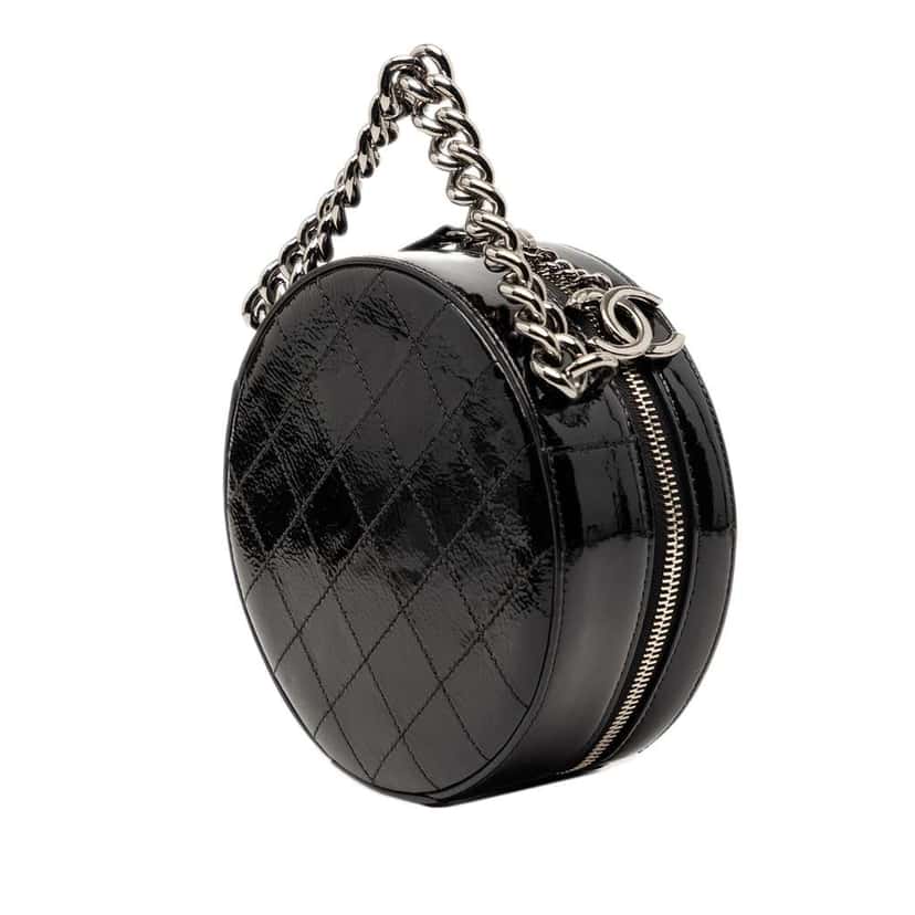 Chanel Patent Round As Earth Bag Black Leather Very good condition - Back View