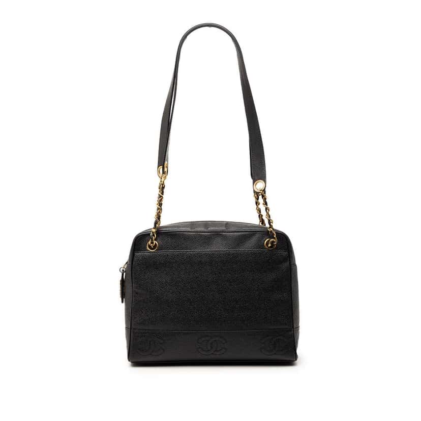 Chanel Triple CC Caviar Zip Tote Black Leather Very good condition - Front View